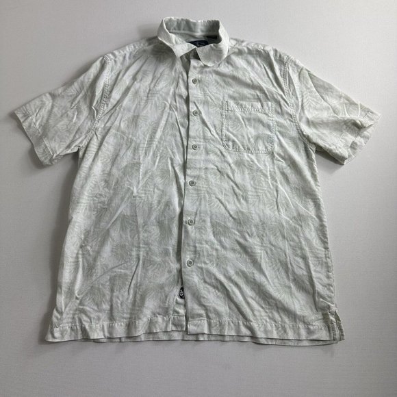 NAT NAST Silk Blend Short Sleeve‎ Camp Shirt Size Mens Size Medium Green Floral - Picture 1 of 8